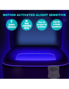 Luz Nocturna para Inodoro AUSAYE con Sensor de Movimiento 8 Colores 2