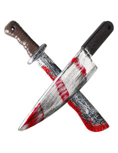 Set 2 Piezas Cuchillo y Machete Sangriento EmoAunty 43 cm