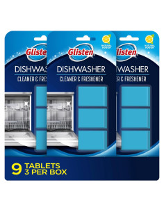 Limpiador y Desodorante para Lavavajillas Glisten - 9 Tabletas Aroma Limón