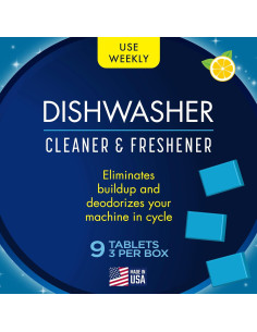 Limpiador y Desodorante para Lavavajillas Glisten - 9 Tabletas Aroma Limón 2