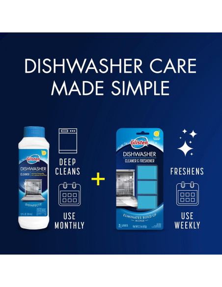 Limpiador y Desodorante para Lavavajillas Glisten - 9 Tabletas Aroma Limón
