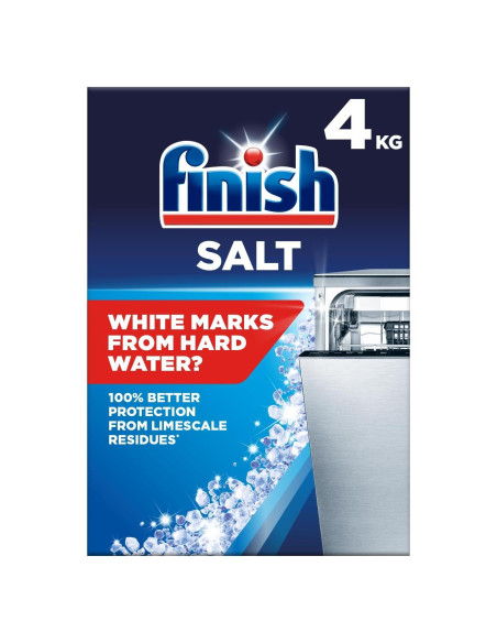 Sal de Lavavajillas Finish 4kg - Previene Cal y Residuo Blanco