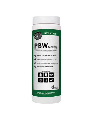 Tabletas Limpiadoras PBW Five Star - 40ct - 10g para 3.785L