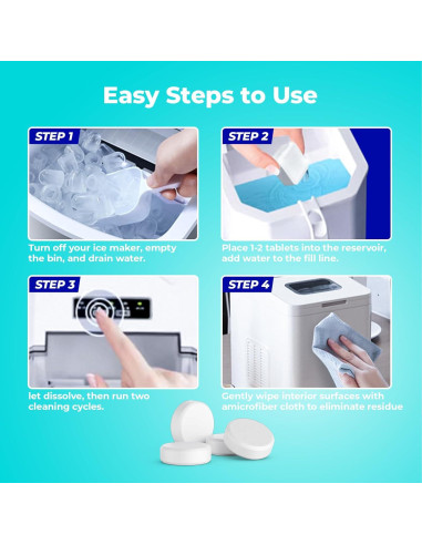 Limpiador de Máquina de Hielo CleanCrown - 36 Tabletas Desincrustantes