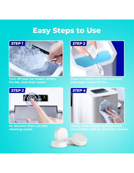 Limpiador de Máquina de Hielo CleanCrown - 36 Tabletas Desincrustantes