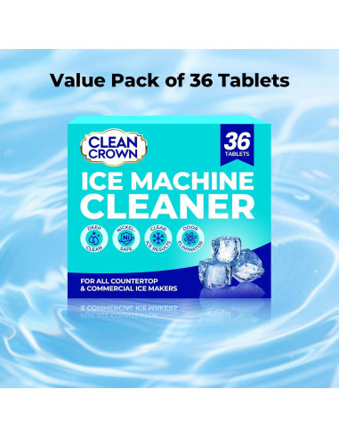 Limpiador de Máquina de Hielo CleanCrown - 36 Tabletas Desincrustantes