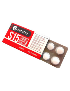 Tabletas de Limpieza S15 Cafetto - Blíster 8 Tabletas 1.5g