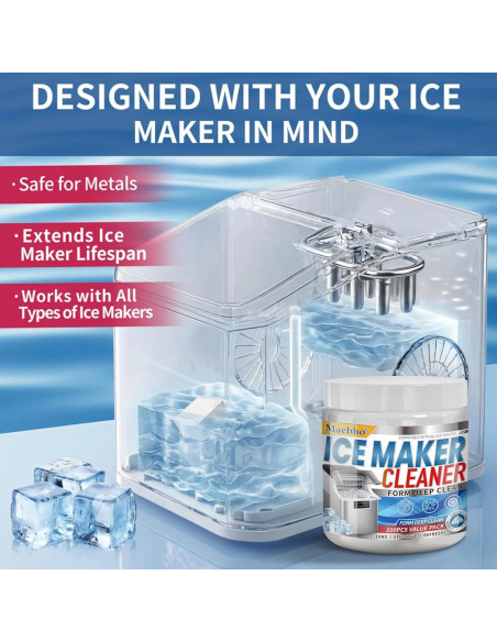 100 Tabletas Limpiadoras para Máquinas de Hielo Maebho