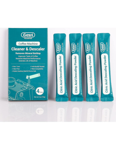 Limpiador de Cafetera Gevi 130g - Polvo Orgánico Ácido Cítrico