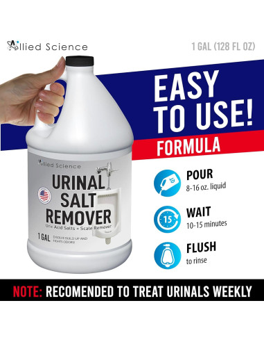 Removedor de Sal de Urinal Allied Science 3.78 L - Elimina Olores