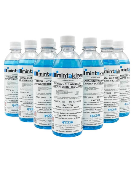 Limpiador de Líneas de Agua Dental Mint-A-Kleen 10 Botellas 16 oz