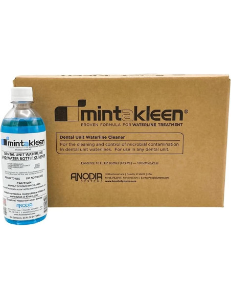 Limpiador de Líneas de Agua Dental Mint-A-Kleen 10 Botellas 16 oz