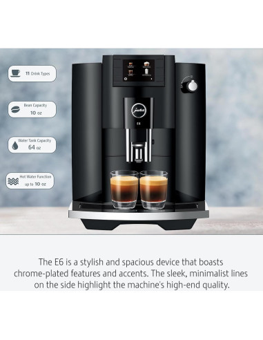 Máquina de Espresso Automática Jura E6 12.8 kg Negro Piano