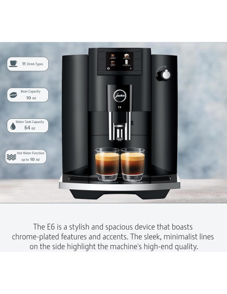 Máquina de Espresso Automática Jura E6 12.8 kg Negro Piano