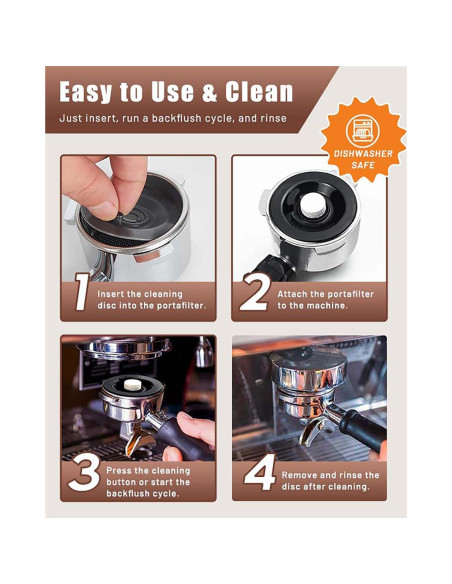 Juego de Discos de Limpieza 54mm YLAOSIOA para Espresso