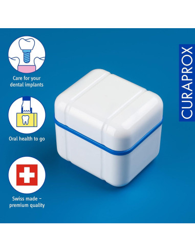 Caja de Limpieza Curaprox BDC 110 para Dentaduras Azul