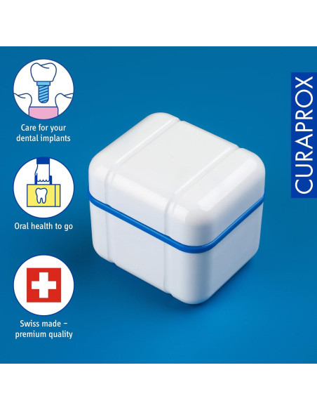 Caja de Limpieza Curaprox BDC 110 para Dentaduras Azul