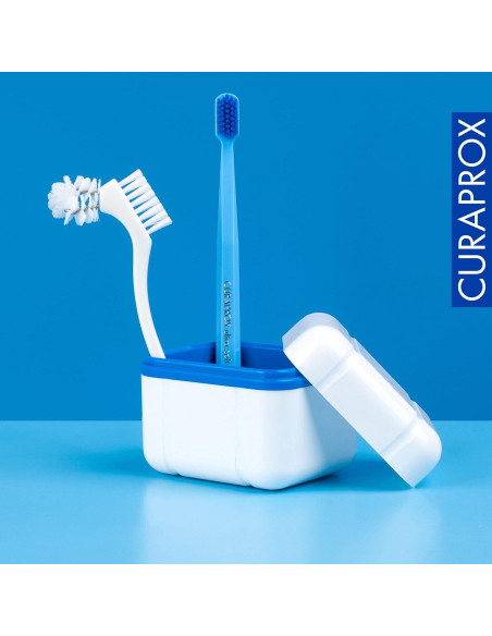Caja de Limpieza Curaprox BDC 110 para Dentaduras Azul