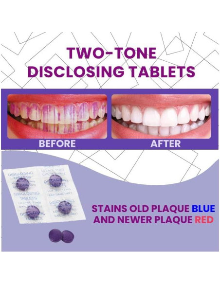 Tabletas Dentales Reveladoras Genéricas 50 Unidades Sabor Cereza
