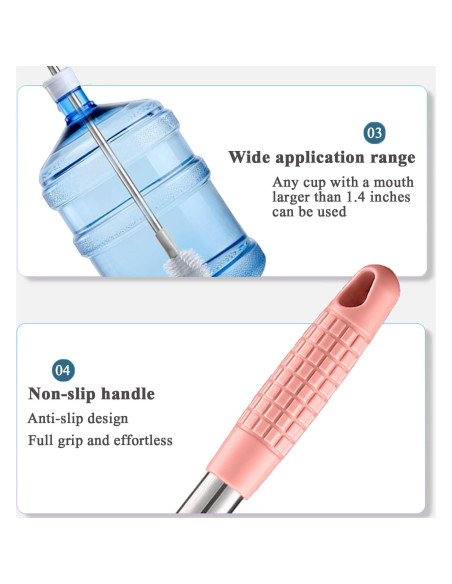 Cepillo de Botella RDGDFONG 71 cm Acero Inoxidable Rosa