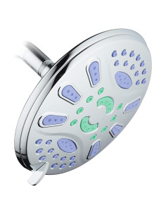 Cabezal de Ducha AquaStar Elite 7" Alta Presión 6 Modos Cromado