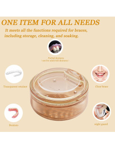 Estuche 2 en 1 para Retenedores Pofucckly Naranja - Limpieza y Almacenamiento 2