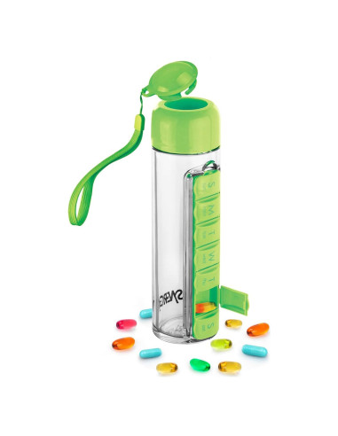 Botella de Agua Synergy 400ml y Organizador de Pastillas 7 Días