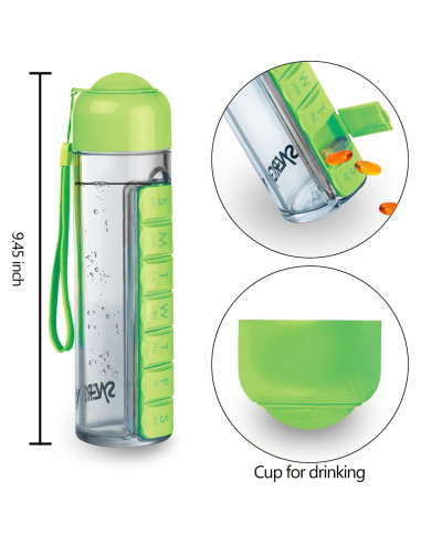 Botella de Agua Synergy 400ml y Organizador de Pastillas 7 Días