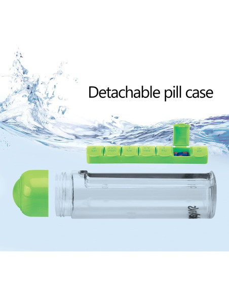 Botella de Agua Synergy 400ml y Organizador de Pastillas 7 Días