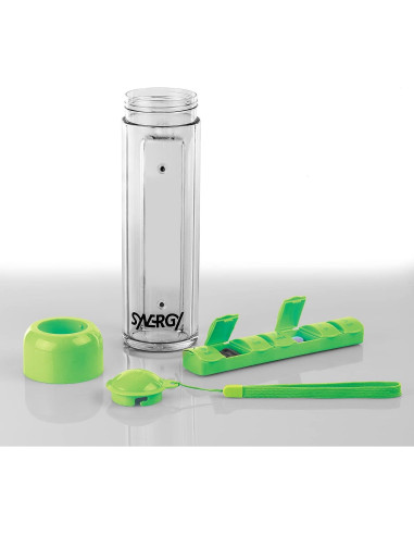 Botella de Agua Synergy 400ml y Organizador de Pastillas 7 Días