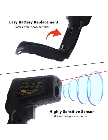 Termómetro Infrarrojo Digital KETOTEK KT600B -50C a 600C