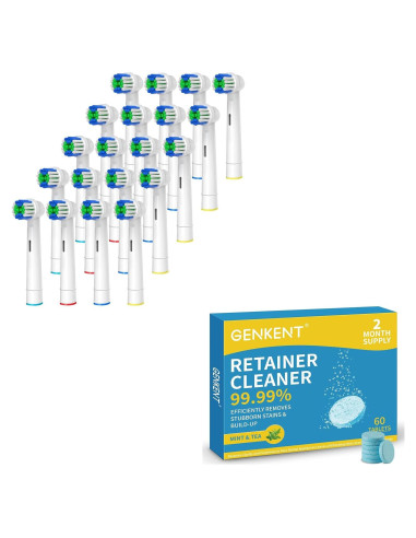 Cabezas de Repuesto Oral-B + Tabletas de Limpieza 60 Unidades