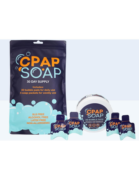 Juego de limpieza CPAP: 30 días de jabón, cepillos y colgador