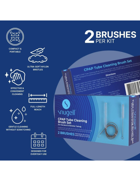 Juego de Cepillos Limpiadores CPAP Snugell - 2 Piezas 213 cm y 18 cm