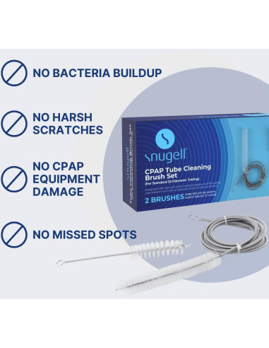 Juego de Cepillos Limpiadores CPAP Snugell - 2 Piezas 213 cm y 18 cm