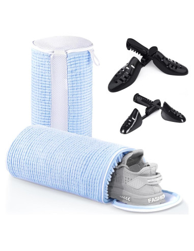 Bolsas de Lavandería para Zapatos Teletrogy Azul - 2 Pares de Árboles Ajustables