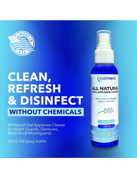 Limpiador Natural para Dentaduras y Retenedores CustMBite 100ml