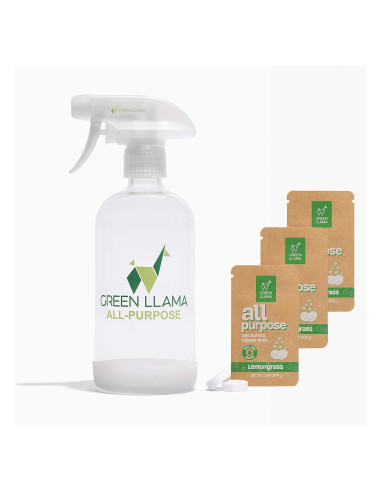 Spray Limpiador Multiusos Ecológico Green Llama 473ml con 3 Recargas