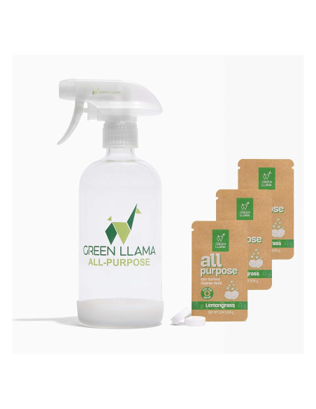 Spray Limpiador Multiusos Ecológico Green Llama 473ml con 3 Recargas