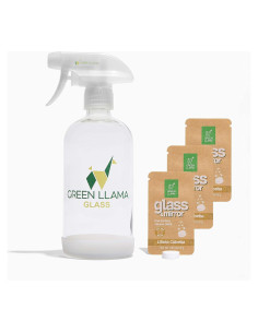 Spray Limpiador de Vidrio Green Llama 473ml + 3 Recargas Ecológicas
