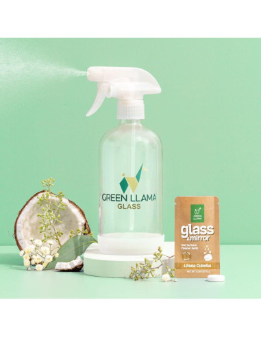 Spray Limpiador de Vidrio Green Llama 473ml + 3 Recargas Ecológicas