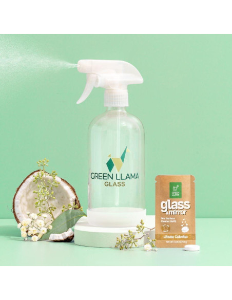 Spray Limpiador de Vidrio Green Llama 473ml + 3 Recargas Ecológicas
