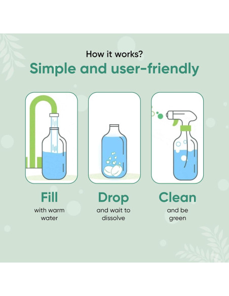 Spray Limpiador de Vidrio Green Llama 473ml + 3 Recargas Ecológicas