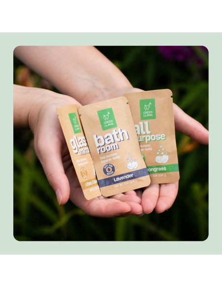 Spray Limpiador de Vidrio Green Llama 473ml + 3 Recargas Ecológicas