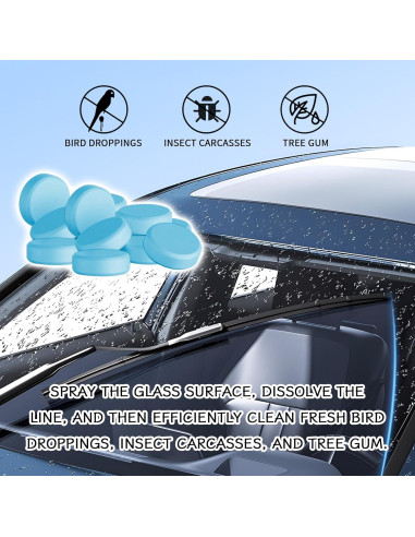 30 Tabletas Limpiaparabrisas KUQUTIDY, Concentrado Eficaz
