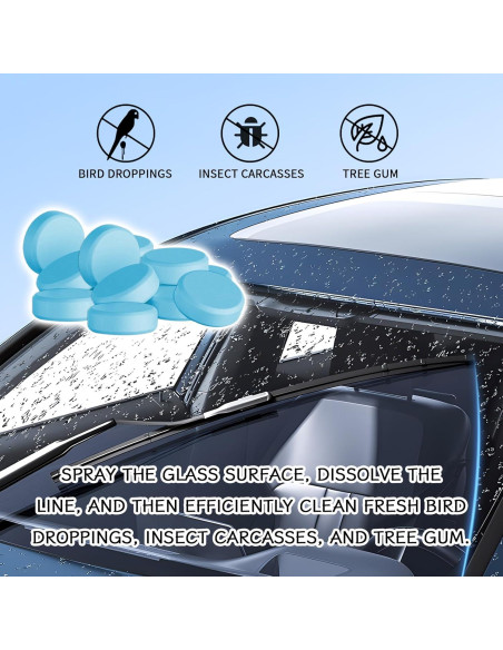 30 Tabletas Limpiaparabrisas KUQUTIDY, Concentrado Eficaz