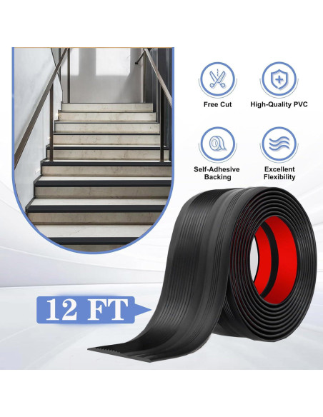 Protector de Escalera Antideslizante TFXXSJWY 3.66m Negro