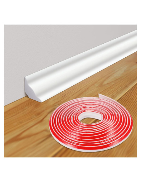 Moldura de Zócalo Autoadhesiva Frienda 5 m x 19 mm Blanca
