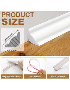 Moldura de Zócalo Autoadhesiva Frienda 5 m x 19 mm Blanca 2