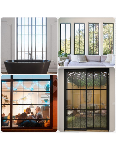 Kit de Rejillas para Ventanas KQYSLXG 9m PVC Negro